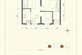 2室2廳1衛(wèi)  58.67平米