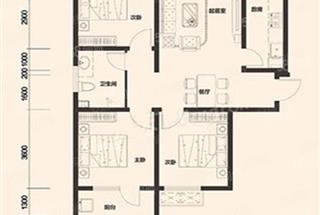 3室2廳1衛(wèi)　103.01平米