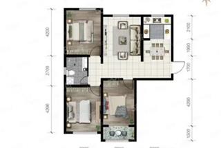 3室2廳1衛(wèi)  113平米