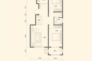 2室2廳1衛(wèi)  83平米